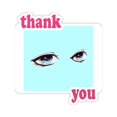 thumbnail image 1 of Animation Cocs Side Eyes Thank You Stickers Quote Grateful, 1 of 3