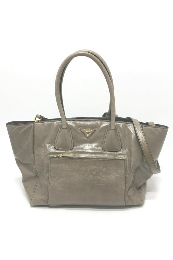 Pre-Owned PRADA BN2626 Logo Bag 2WAY Handbag Shoulder Crossbody Triangle Plate Tote... (Fair)
