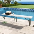thumbnail image 1 of Costway 6 ft Plastic Folding Bench with 1320 LBS Capacity Handle & Lock For Outdoor Picnic White, 1 of 9