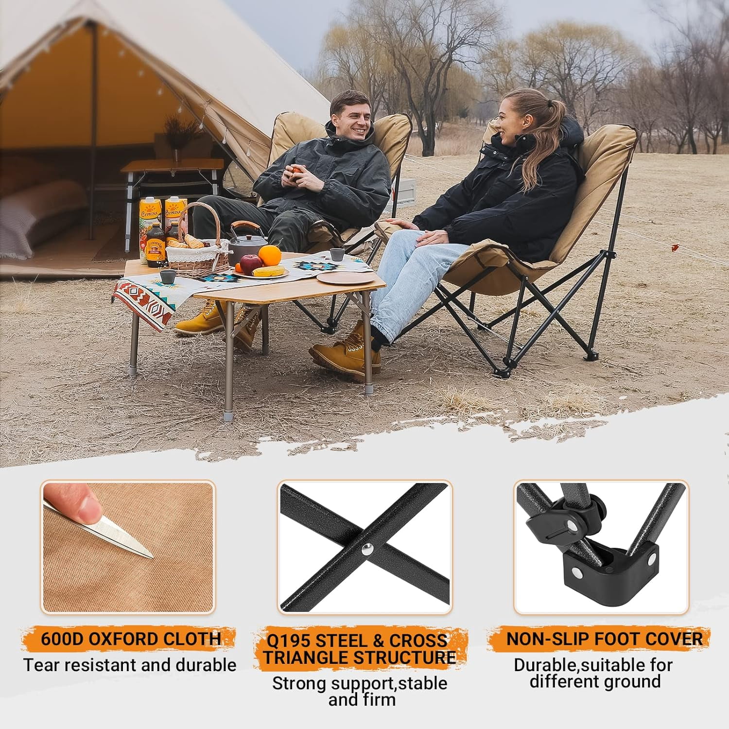 KingCamp Folding Camping Chair Oversized Comfy Butterfly Dorm
