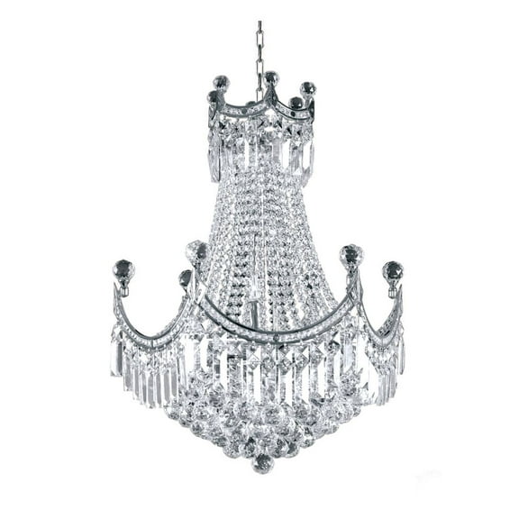 Artistry Lighting Infinity Collection 24"x32" Chrome 16-Light Hanging Crystal Chandelier