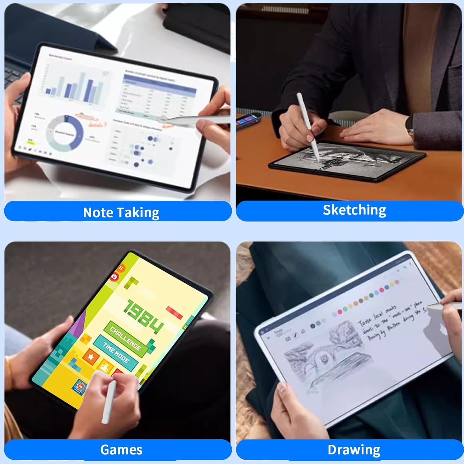Stylus Pens for Touch Screens, Universal Fine Point iPad Pencil Compatible with iPhone/iPad/Samsung/Android/Tablet & Other Touch Screens (White)