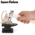 thumbnail image 4 of 1.1 Lbs Small Horn Anvil Bench Block with Metal Stamping Hammer for Jewelry Making & Repairing, Cast Iron Horn Base, 4 of 5