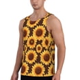 thumbnail image 2 of Daiia Chocolate Plaid Sunflower Printed Men's Quick Dry Fit Muscle Tank Top Slim-Fit Tank Workout Tank Top Lightweight Sports Tank Top-3X-Large, 2 of 7