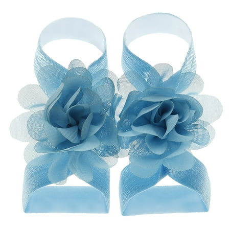 

〖TOTO〗Toddler Shoes 22 Pairs Solid Chiffon Flower Barefoot Sandals Feet Accessories For Baby Girls Newborns Infants Toddlers Kids