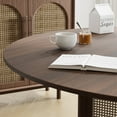 thumbnail image 5 of MAYEERTY Wood Round Dining Table, Farmhouse Dining Table with Rattan Legs, 52"x52"x30", Walnut, 5 of 8