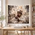 thumbnail image 5 of Woman with Cream White Flowers Portrait Tapestry Wall Hanging, 5 of 7