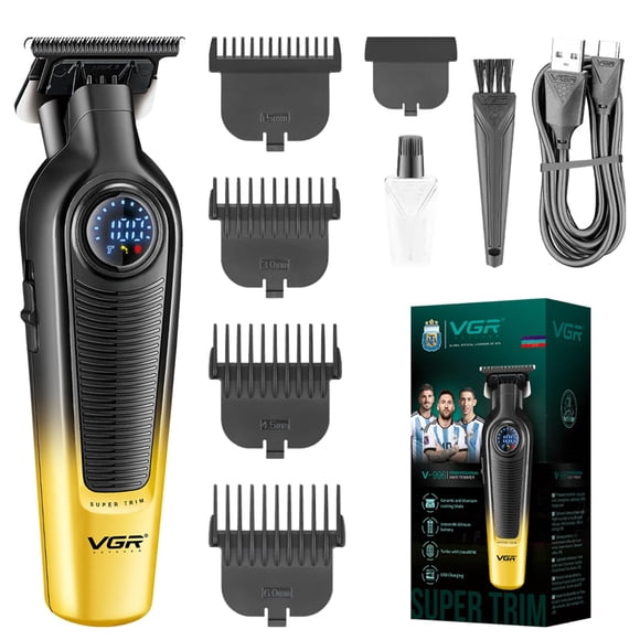 Cortadora de pelo VGR V-996 para hombre, inalámbrica con motor de 7000 RPM, color dorado