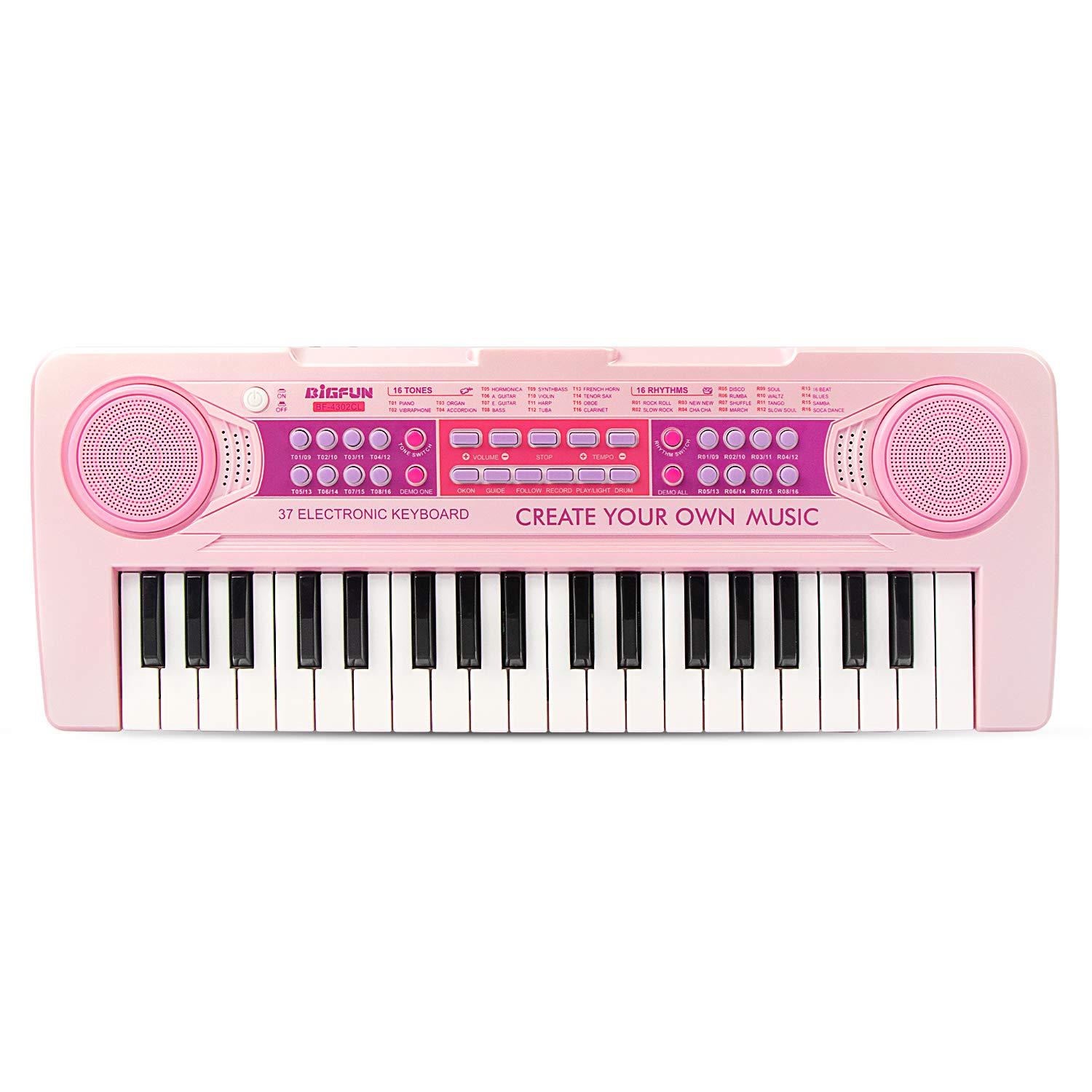 BIGFUN 37 Keys Multifunction Recharging Portable Electronic Kids Piano