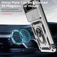 thumbnail image 2 of Compatible with Google Pixel 8 Pro Wireless Charging Case with Sliding Camera Cover Magnetic Car Mount Stand Non-Slip Heavy Duty Shockproof Full Body Protective Cover for Men Women, Silver, 2 of 8