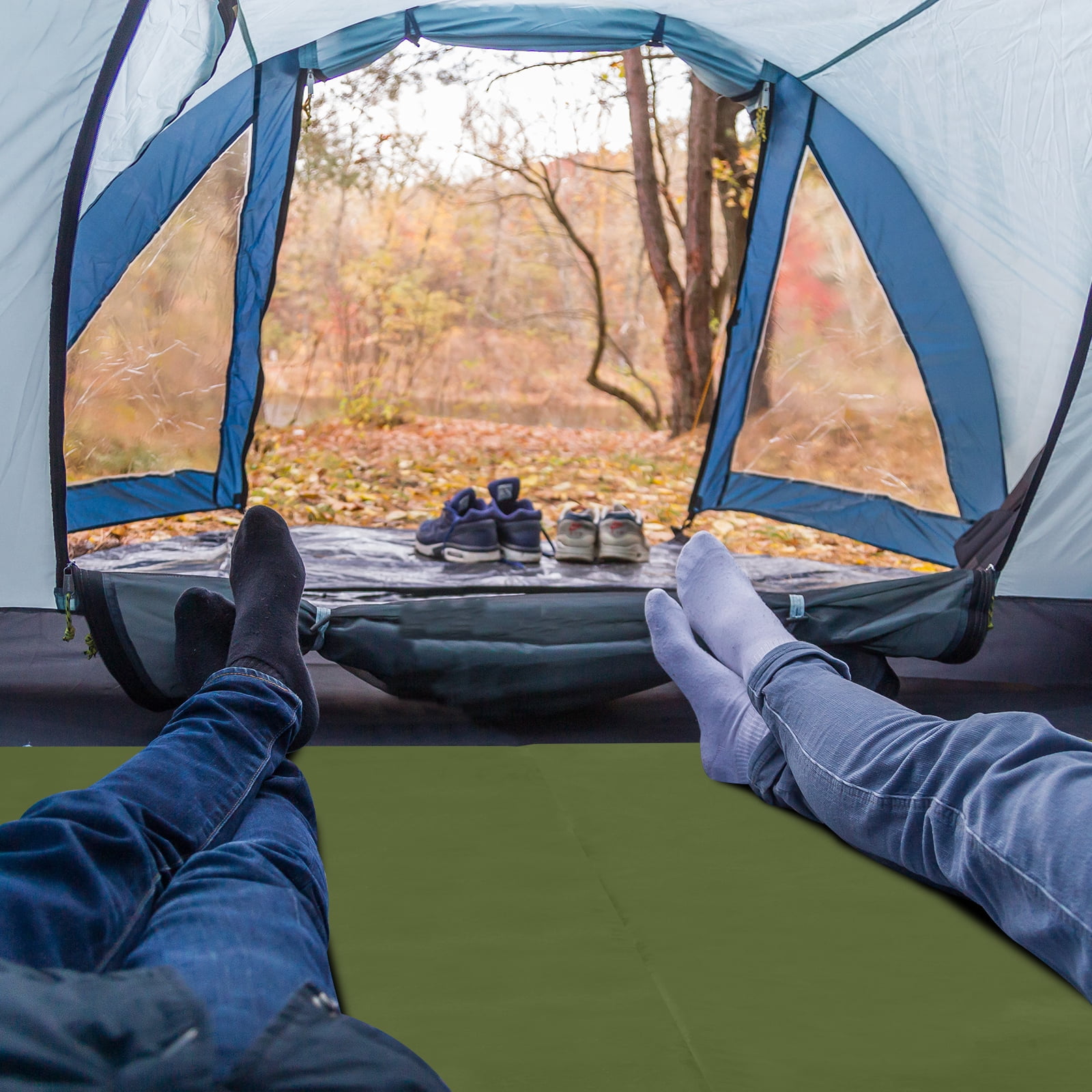 Sleeping Pad for Camping Green, 75"D x 30"W x 2.5"H