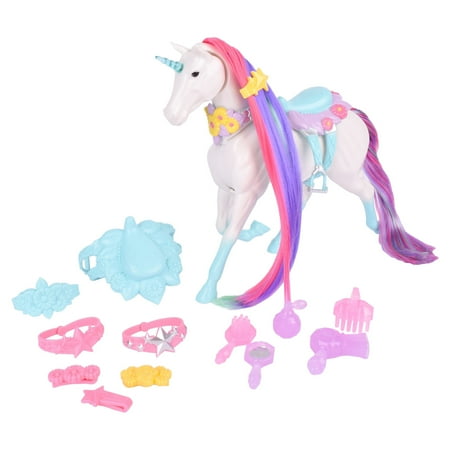 Blue Ribbon Champions Unicorn Grooming Set - Fantasy Toy Horse with Sounds and 12 Grooming Accessories | Children Ages 3+