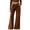 Brown, variant on Women's Corduroy Flare Pants High Waisted Stretchy Bell Bottom with Patch Pocket Loose Fit Soft Comfy 70s Vintage Boho Casual Fall Winter Trousers Wine