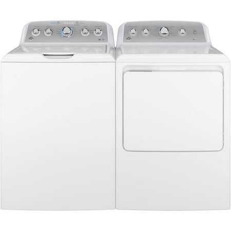 GE Top Load Speed Wash GTW500ASNWS 27" Washer with Front Load GTD45EASJWS 27" Electric Dryer Laundry Pair in White