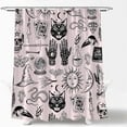 thumbnail image 4 of Halloween Shower Curtain Gothic Tarot Boho Palmistry Mysterious Black Cat Horror Magic Spooky Skull Sun Moon Vintage Witchcraft Cool Fabric Home Decor Bathroom Curtain Set with Hooks, 4 of 4