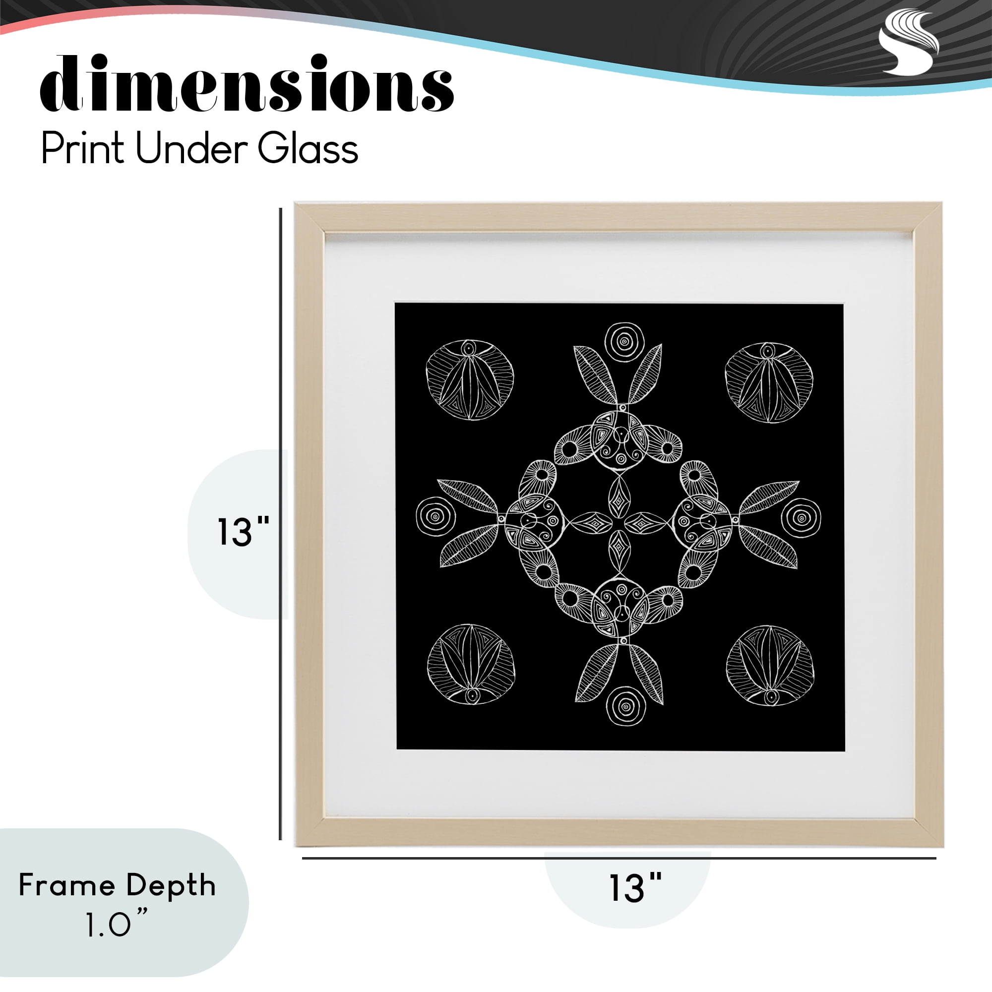 Stupell Industries Circular Symmetry Elementals Birch Framed Print Under Glass, design by El Perkin