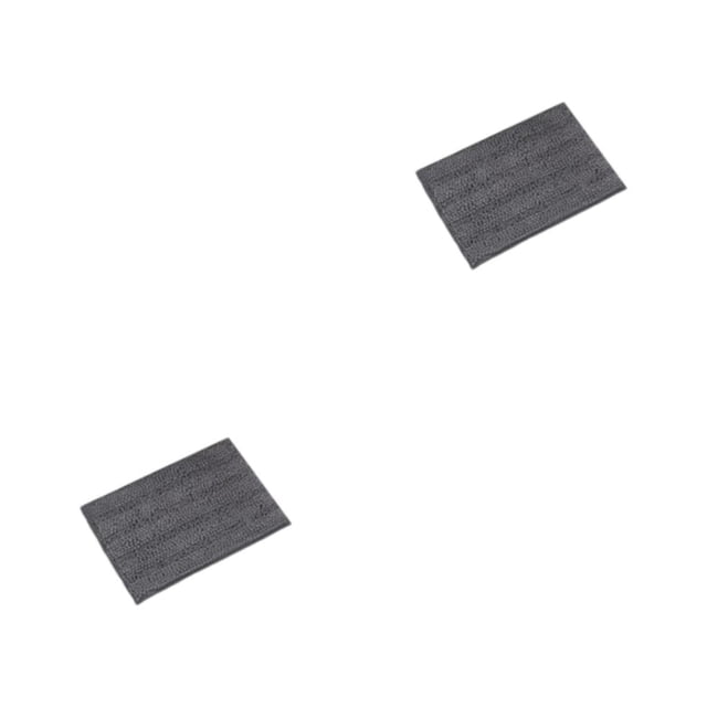 Naiovety Alfombra lujosa que añade un toque de elegancia al espacio vital, alfombrillas de poliéster impermeables, alfombrillas de baño gris oscuro 43*61 CM 2Conjunto
