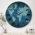 thumbnail image 3 of Designart 'Slate World Map II' Traditional wall clock, 3 of 3