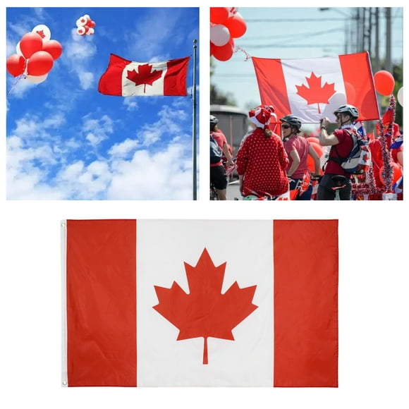 Canada Flag 35 x 59 Ft, Large Canadian Flags for Outside - Double Side with Brass Eyelets for Olympic Party Decorations, Bar Garden Street Decoration Indoor Outdoor