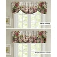 thumbnail image 5 of Wood Grain Flower Retro Window Valance Curtain Kitchen Cafe Short Curtains Living Room Tie-Up Valance Curtain, 5 of 6