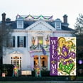 thumbnail image 2 of Sm:)e Heart Fleur-de-Lis 12 x 18 Inch Mardi Gras Welcome Garden Flag Double Sided, 2 of 6