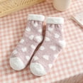 thumbnail image 6 of BESEW7 Warm Grippy Fuzzy Slipper Socks for Women, Soft Cozy Microfiber Heart Thick Sleep Socks for Home Sleep Lounge Travel Work Daily Wear C, 6 of 7
