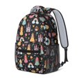 thumbnail image 2 of Princess and Castle Black Pattern Backpack for School, Cute School Bag with Adjustable Shoulder Straps and Padded Back, 15.3"x11"x6.7", 2 of 5