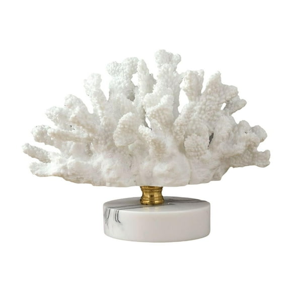 European Coral Sculpture Arts Resin Figurine Statue Collection Marble Base 12.5cmx23cmx12cm