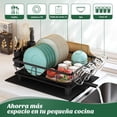 thumbnail image 2 of Escurridor de Trastes Acero Inoxidable para Encimera de Cocina con Drenaje, Escurridor de Platos con Soporte para Tazas, Utensilios, Tabla de Cortar y Alfombrilla de Secado, 2 of 7