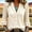 Khaki, variant on Women Western Solid Cotton Linen Henley Blouse, V Neck 3/4 Tiered Ruffle Sleeve Loose Retro Country Casual Button Front Tunic Top Khaki XL(XL)