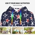 thumbnail image 4 of Lsque USA Stars Pattern Casual Women's Hoodie,Hooded Sweatshirt with Kangaroo Pocket,Pullover Hoodie with Eye-catching Drawstrings-XX-Large, 4 of 7