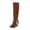 Brown, variant on Boots for Women,Women Autumn Winter Thick High Heels Round Toe Side Zipper Retro Knee High Boots Elegant Stylish Footwear,Knee High Boots Women,A6.5