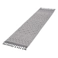 thumbnail image 3 of LOOM & LUXE Area Rug 2x8 - Geometric Grey/White Indoor Outdoor Rug - Non-Shedding Stain Resistant Rug for Living Room, Bedroom, Entryway Grey+White + Polypropylene, 3 of 7