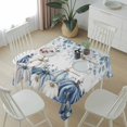 thumbnail image 6 of Blue White Pumpkins Table Cloth Waterproof Tablecloths, Thanksgiving Fall Blue Eucalyptus Leaves Tablecloth Dining Table Cover for Kitchen Party Tabletop Outdoor, Square Tablecloth 54x54 Inch, 6 of 9
