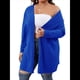 thumbnail image 3 of Suéter Tipo Cárdigan de Punto con Abertura Frontal, Liso y Acanalado, para Mujer Azul 4XL, 3 of 8
