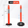 thumbnail image 2 of Towallmark 6 Pack 45 Inch, Traffic Delineator Posts with Base, Orange Safety Cones with Reflective Collars, Portable Construction Delineators for Driving Practice Work Zone, 2 of 7