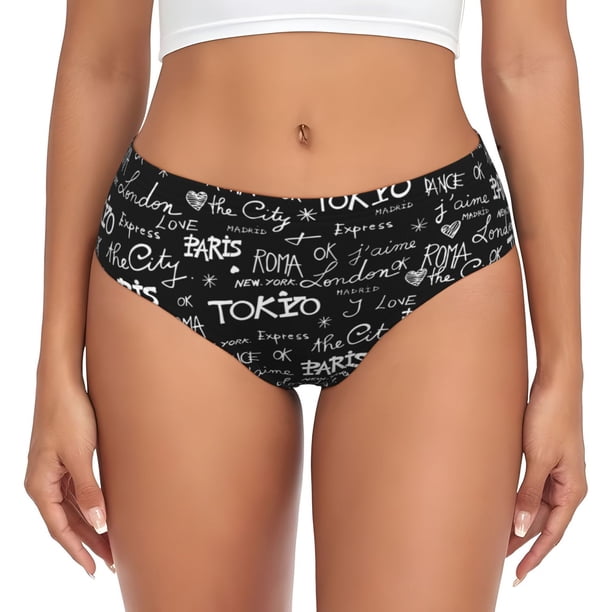 Balery Travel The World Ropa Interior de Algodón para Mujer con Dibujo – Braguitas Cómodas y Elásticas, Estilo Clásico-Small