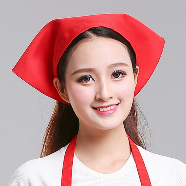 Tking Fashion Japanese Style Womens Mens Triangle Headscarf Towel Chef Hat Kitchen Restaurant 