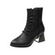 thumbnail image 2 of Botas de algodón de tacón medio de terciopelo para mujer Botas de cuero de tubo medio con punta estrecha Botas de moda Zapatos Wmkox8yii  sdhk57, 2 of 4