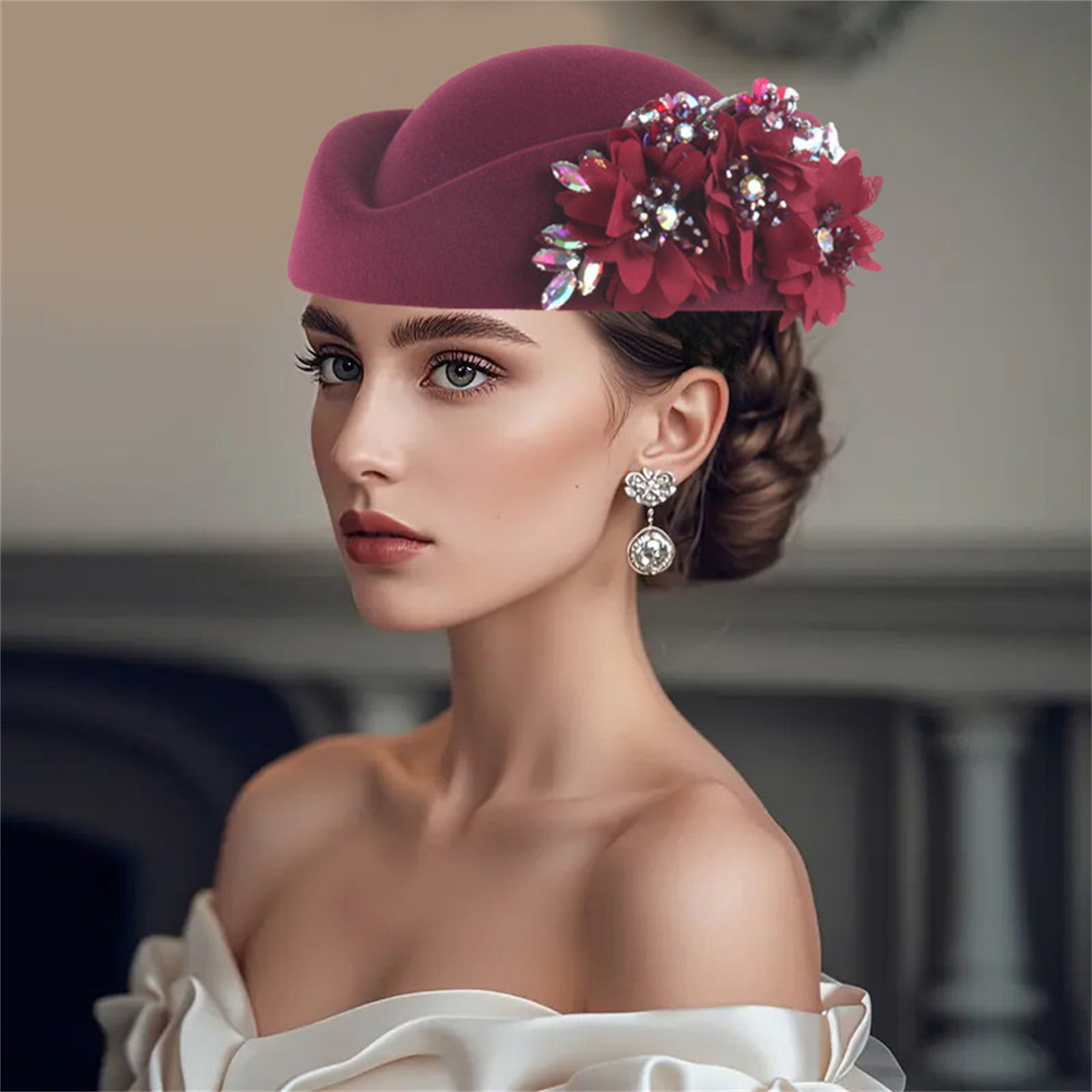 Soyumi Wool Fascinator Pillbox Hat Winter British Wool Felt  display picture 1