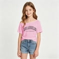 thumbnail image 2 of Girl's Off The Shoulder Shirt Top Los Angeles Graphic T-Shirt Short Sleeve T shirts Tee, 2 of 5