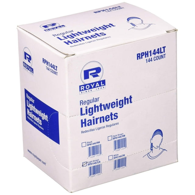 Hairnets Amercare Royal, ligeras, sin látex, 24 cm, color marrón claro