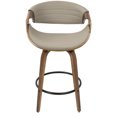thumbnail image 2 of LumiSource Symphony Mid-Century Modern Counter Stool in Walnut Wood and Faux Leather, 2 of 5