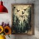 thumbnail image 4 of 3 láminas de transferencia de Bosque Mágico (30 x 15 cm) con diseño de cuervo retro. Adhesivos UV autoadhesivos para decoración de paredes, muebles, habitaciones, escritorios y mesas., 4 of 9