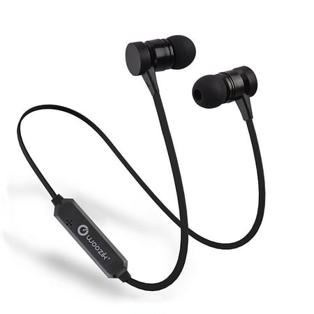 Woozik M900 Wireless Bluetooth 4.2 Sweat Resistant Magnetic Earbuds with Mic and Dual Pairing -Compatible with Apple, Samsung, and other