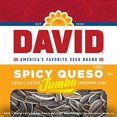 DAVID Roasted and Salted Spicy Queso Jumbo Sunflower Seeds, Keto
