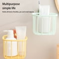 thumbnail image 2 of Ounissouiy Portarrollos de papel montado en la pared del baño cesta de almacenamiento de drenaje colgante sin perforaciones taza de cepillo de Juegos de accesorios de baño Blanco Gris Ounissouiy HA065169-03, 2 of 6