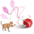thumbnail image 1 of Pelota eléctrica para gatos PANRIO, 3 modos, forma de cola de plumas, 1 of 7