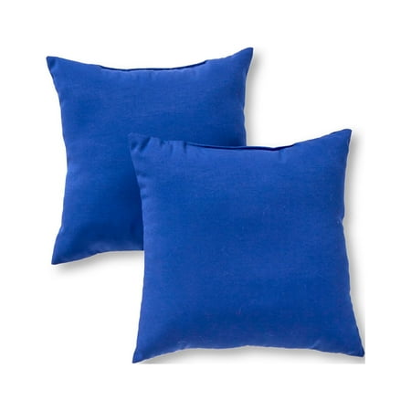 Greendale Home Fashions 17'' x 17'' Reversible Outdoor Throw Pillow, Set of 2, Marine Blue