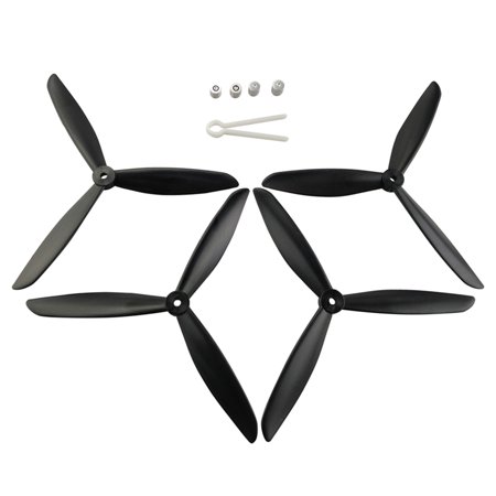 Durable 4x Plastic Upgraded 3-leaf Propeller Blade for X4 H501S Black